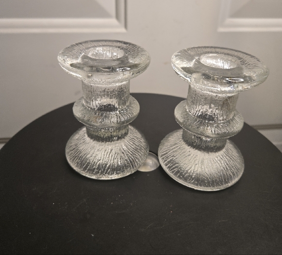 Iittala MCM Glass Candle Holders Set Of 2 - Picture 5 of 9